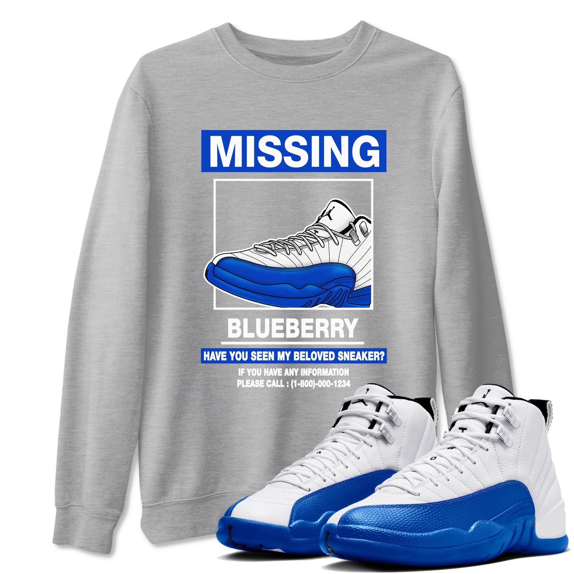 Missing Sneaker Sneaker Tees - Air Jordan 12 Blueberry