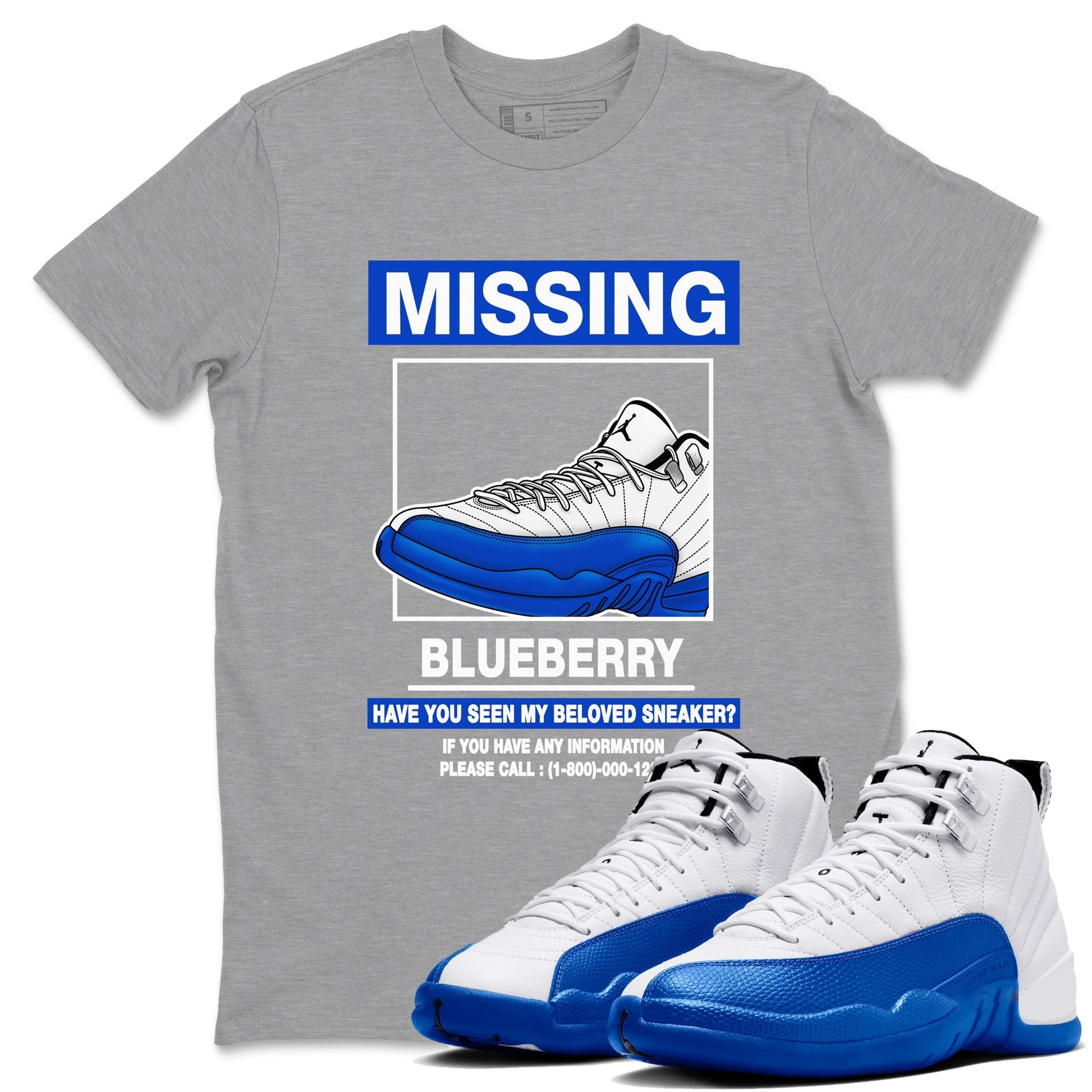 Missing Sneaker Sneaker Tees - Air Jordan 12 Blueberry