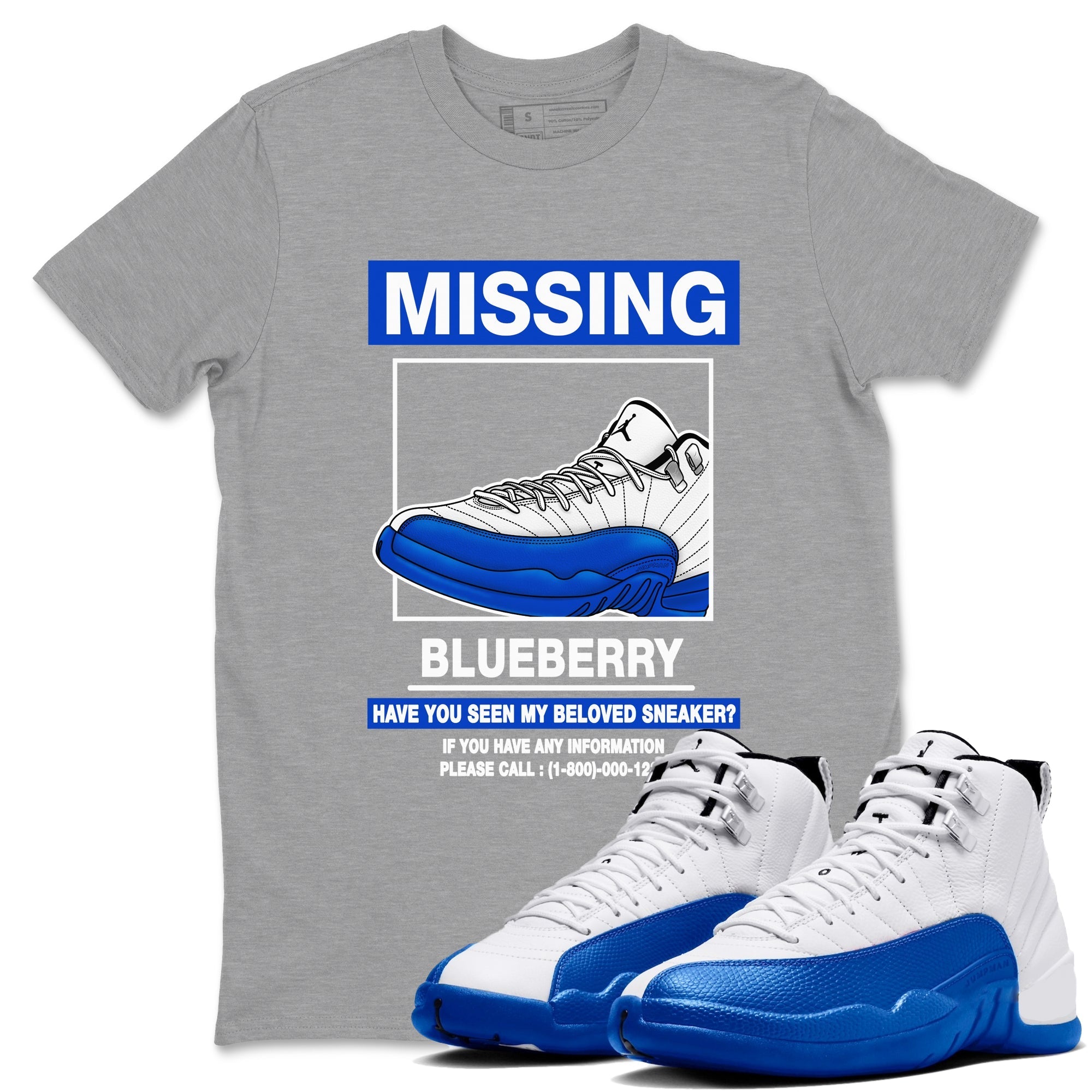 Missing Sneaker Sneaker Tees - Air Jordan 12 Blueberry