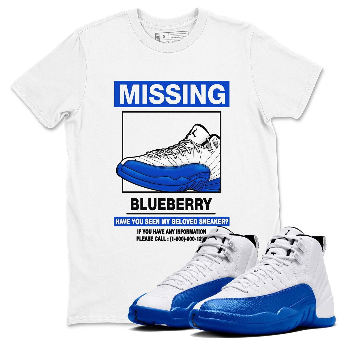Missing Sneaker Sneaker Tees - Air Jordan 12 Blueberry