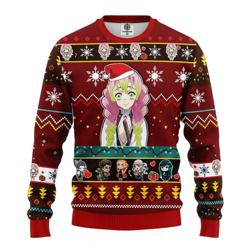 Mitsuri Kanroji Demon Slayer Anime Ugly Christmas Sweater Red 1 Amazing Gift Idea Thanksgiving Gift ? Usalast