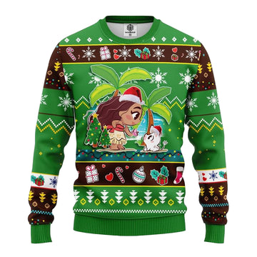 Moana Ugly Christmas Sweater Green Amazing Gift Idea Thanksgiving Gift ? Usalast