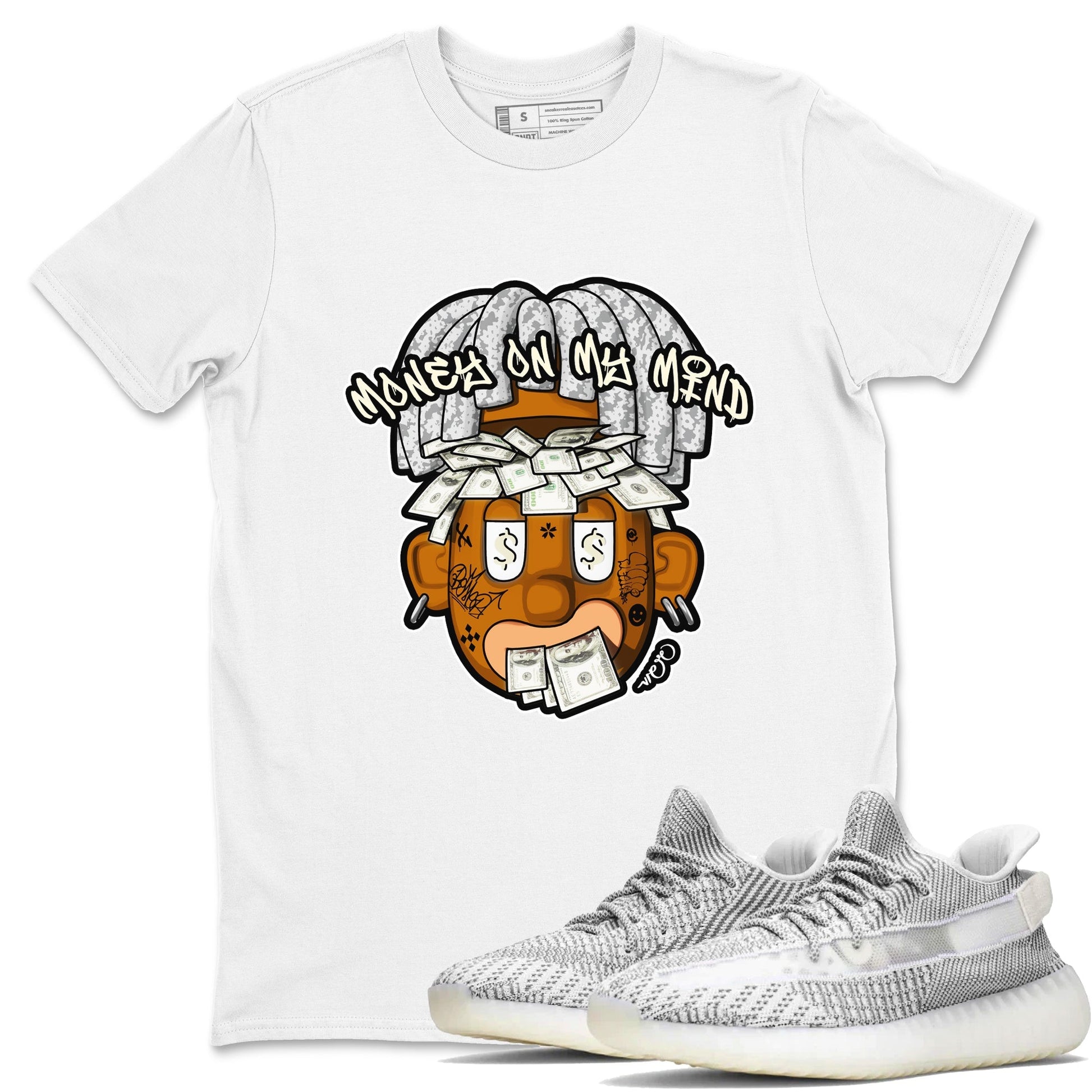 Money On My Mind Sneaker Tee - Yeezy 350 Static