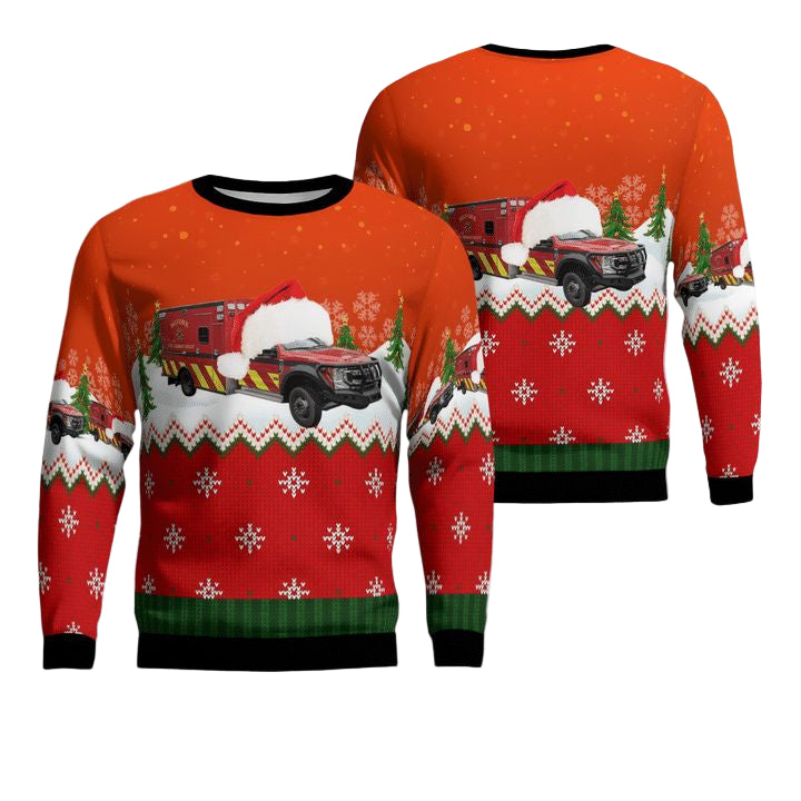 Montana Bigfork Fire Department Christmas AOP Sweater ? Usalast