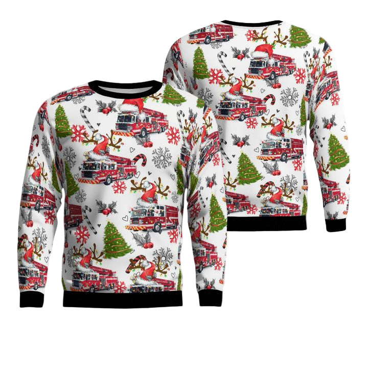 Morrisville North Carolina Morrisville Fire-Rescue Department Christmas Sweater 3D ? Usalast
