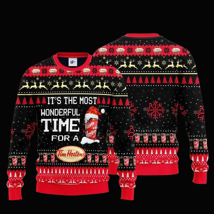 Most Wonderful Time For A Tim Hortons Christmas Sweater ? Usalast