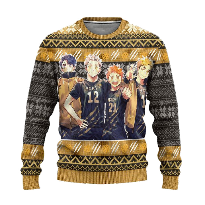 MSBY Black Jackal Ugly Christmas Sweater Haikyuu Anime Xmas Gift ? Usalast