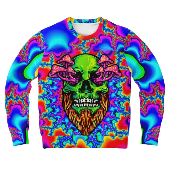 Mushroom Head Holographic Psychedelic 3d Ugly Christmas Sweater ? Usalast