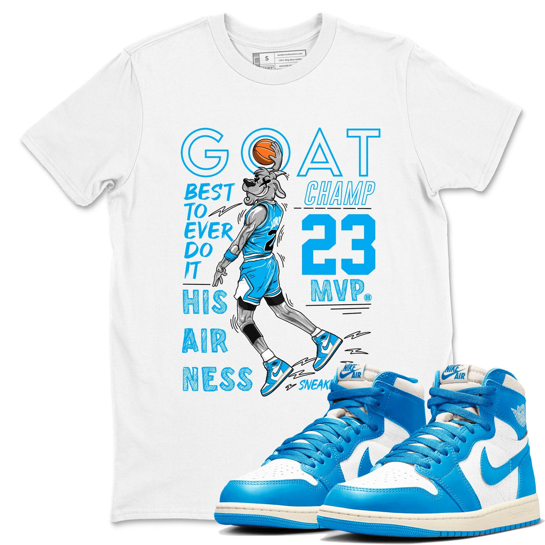 MVP Goat Sneaker Tees - Air Jordan 1 UNC Reimagined