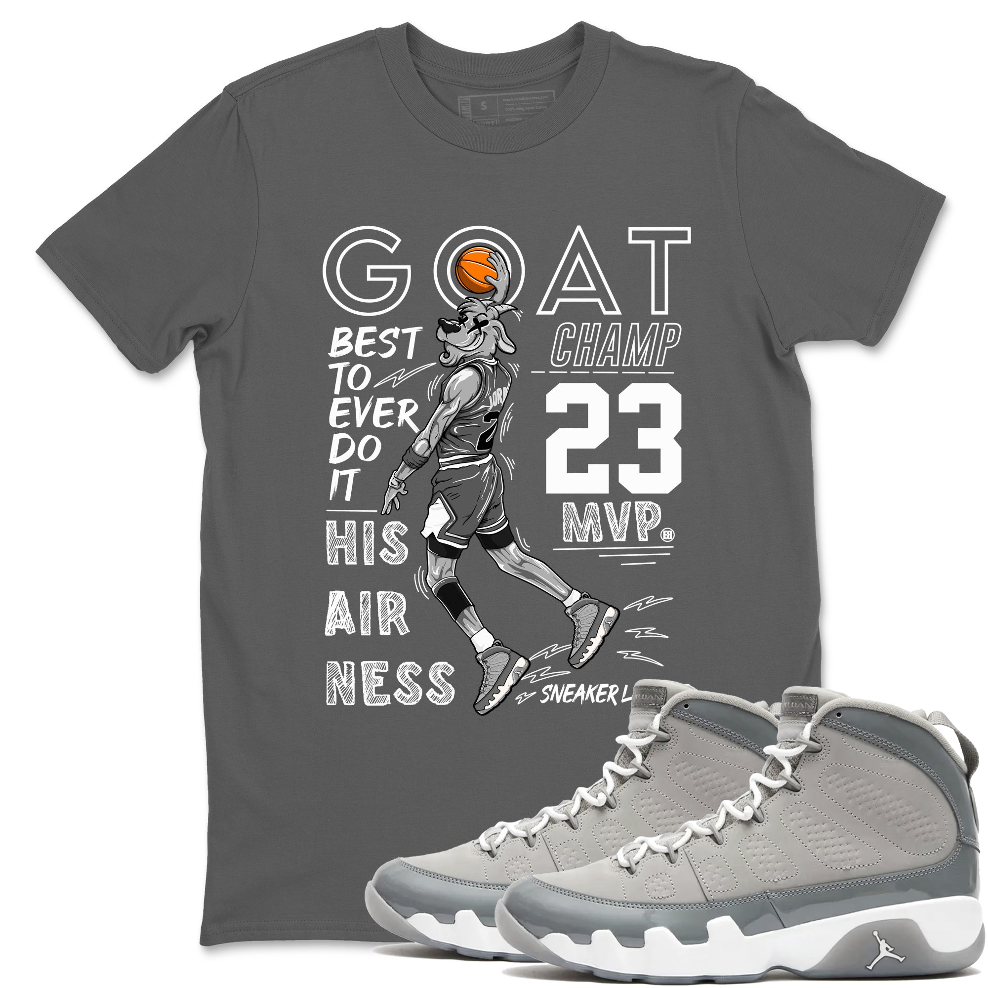 MVP Goat Sneaker Tees - Air Jordan 9 Cool Grey