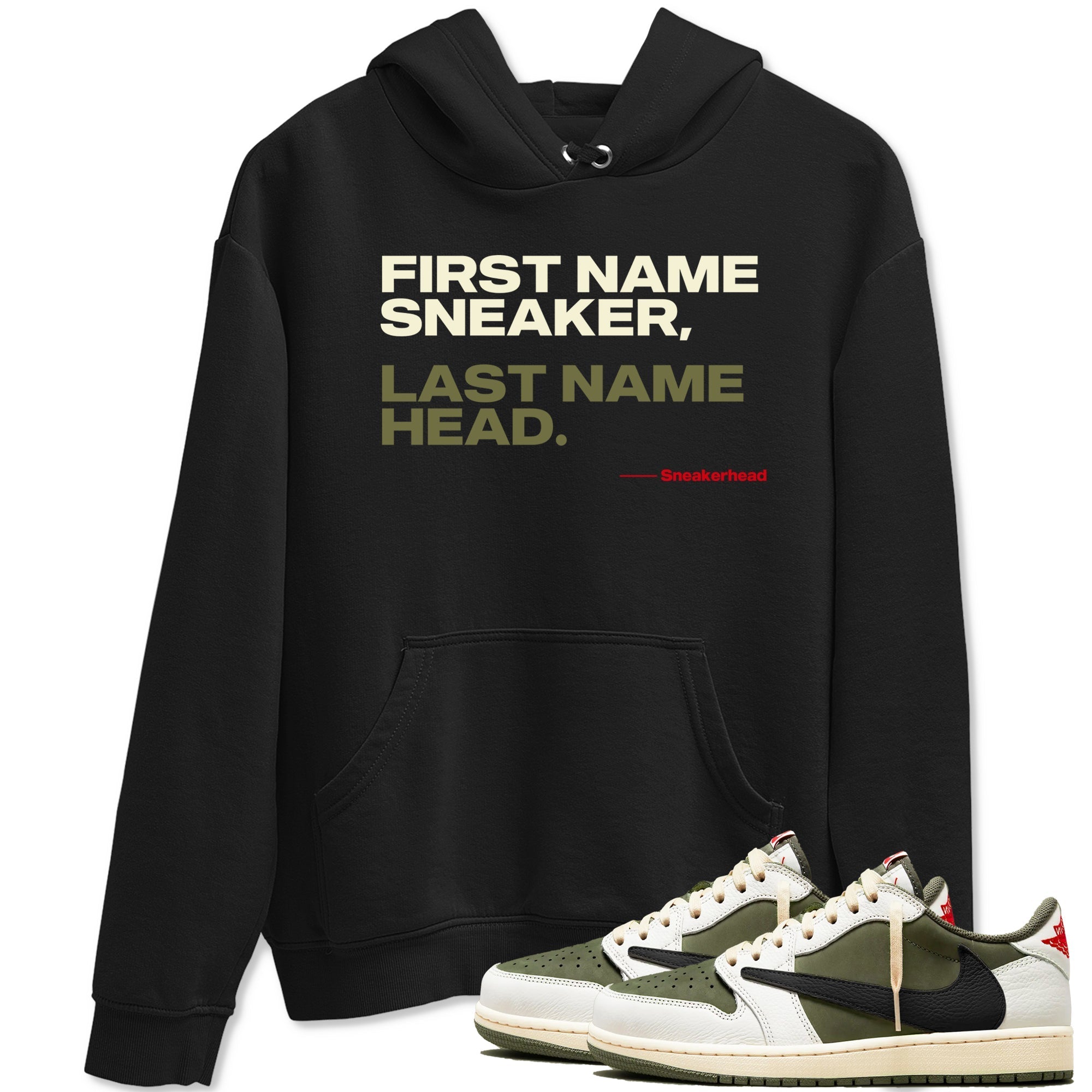 My Name Is Sneakerhead Sneaker Tees - Air Jordan 1 Travis Scott Medium Olive