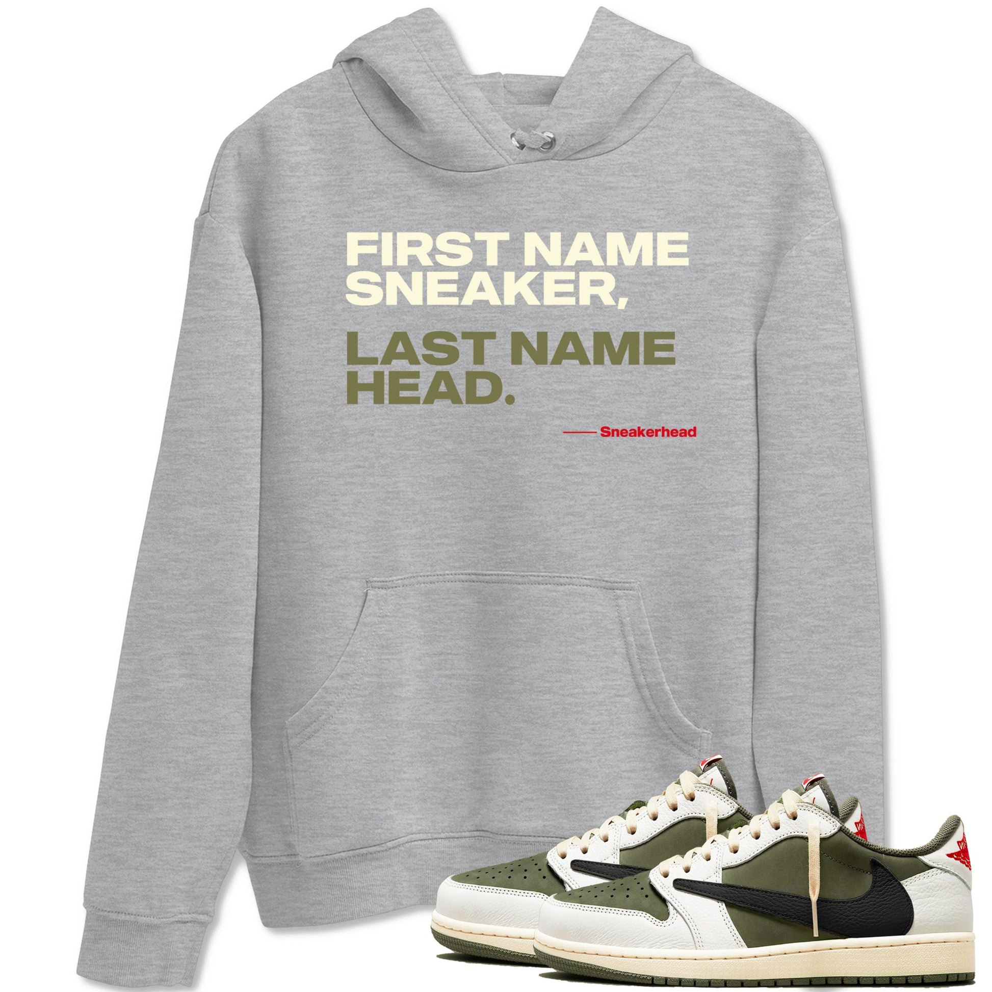 My Name Is Sneakerhead Sneaker Tees - Air Jordan 1 Travis Scott Medium Olive