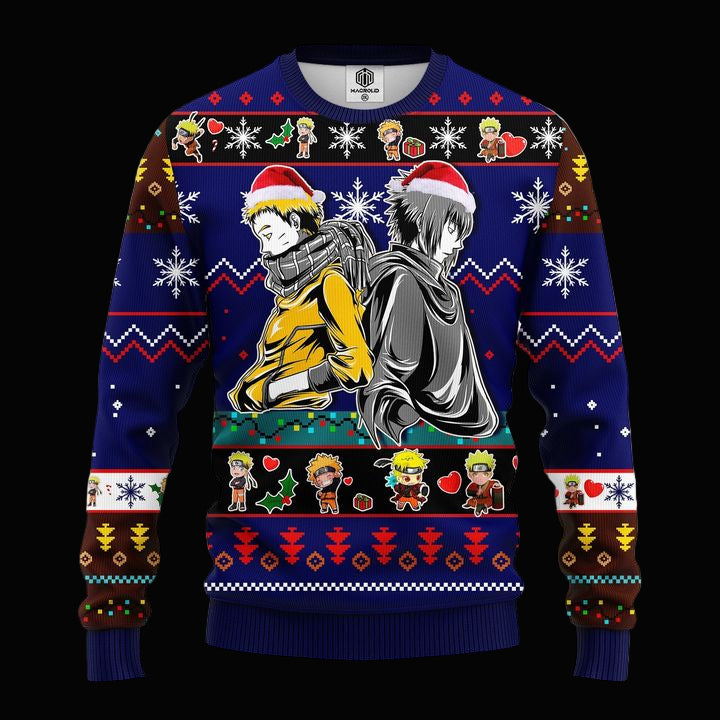 Naruto Sasuke Ugly Christmas Sweater Blue 1 Amazing Gift Idea Thanksgiving Gift ? Usalast