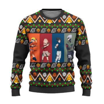 Naruto Team 7 Anime Ugly Christmas Sweater Konohagakure Xmas Gift ? Usalast