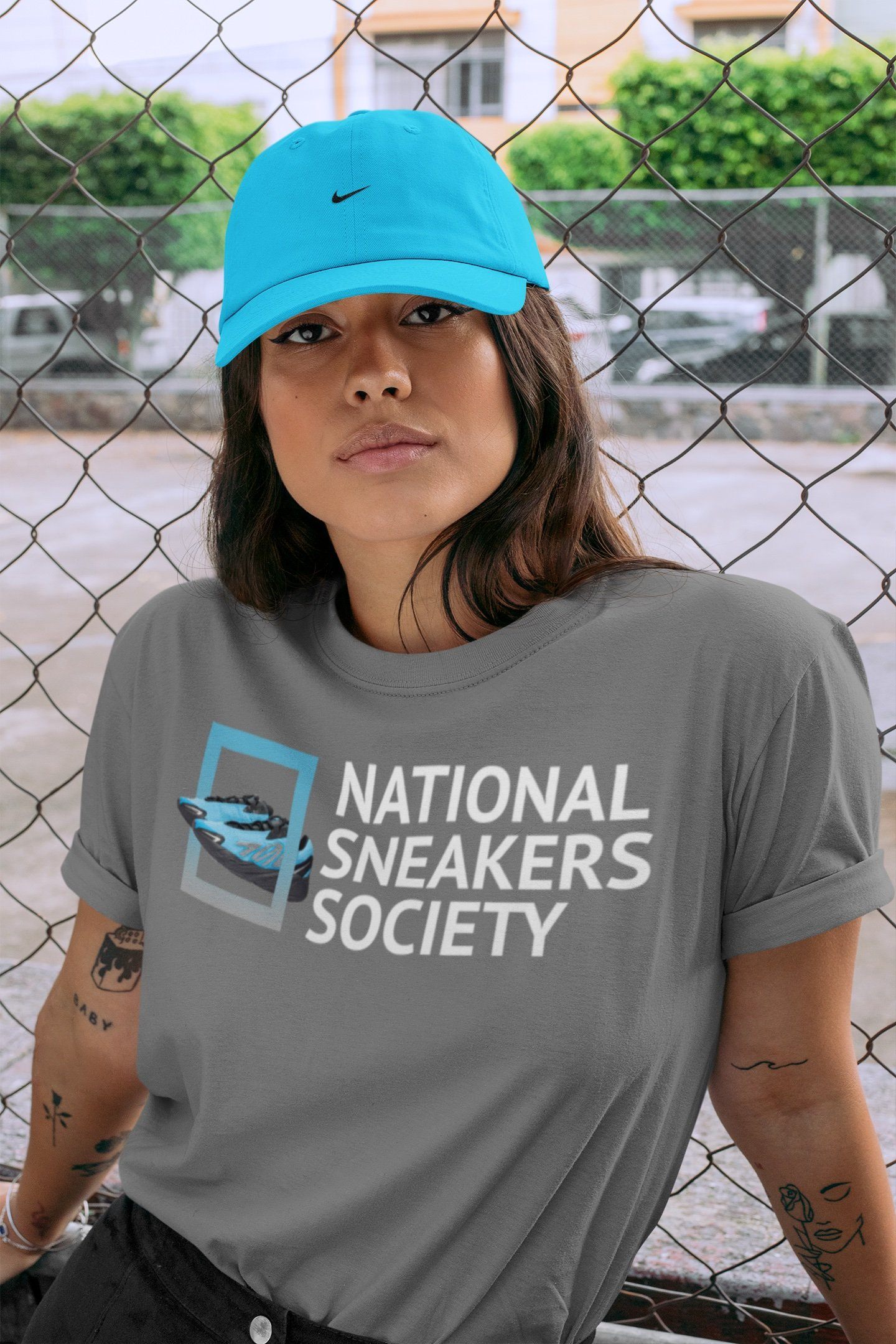 National Sneakers Unisex Tops - Yeezy 700 Bright Cyan