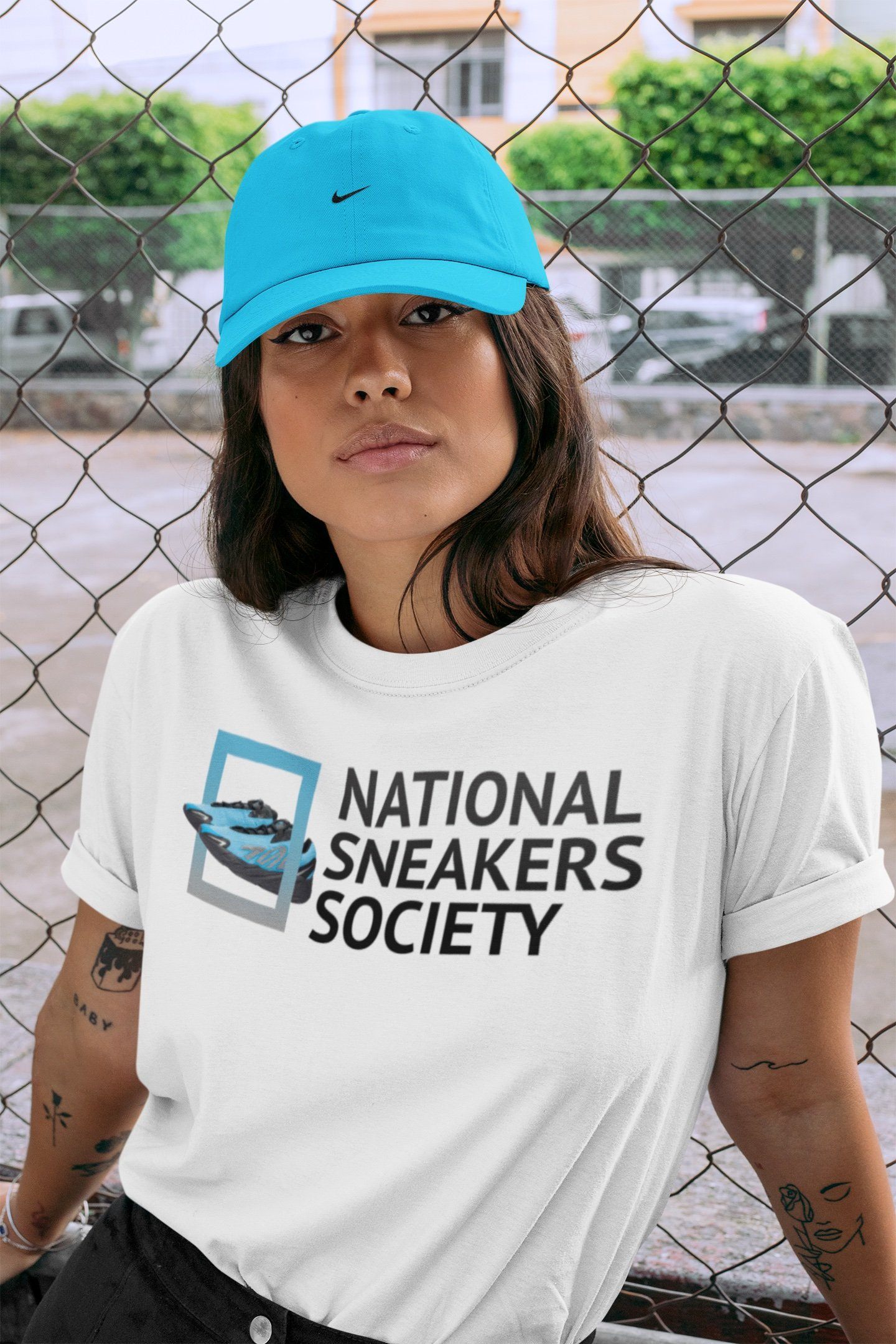 National Sneakers Unisex Tops - Yeezy 700 Bright Cyan