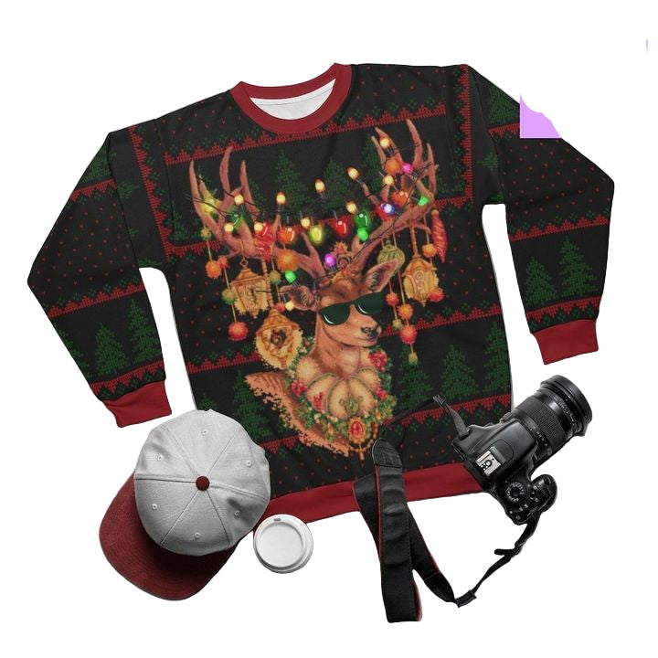 Naughty Rude Reindeer Decor Light It Up Reindeer 3d Ugly Christmas Sweater ? Usalast