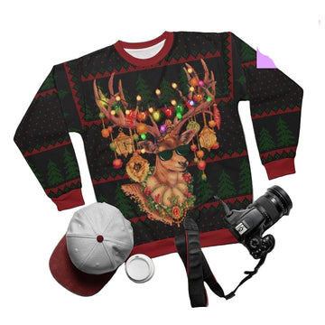 Naughty Rude Reindeer Decor Light It Up Reindeer 3d Ugly Christmas Sweater ? Usalast