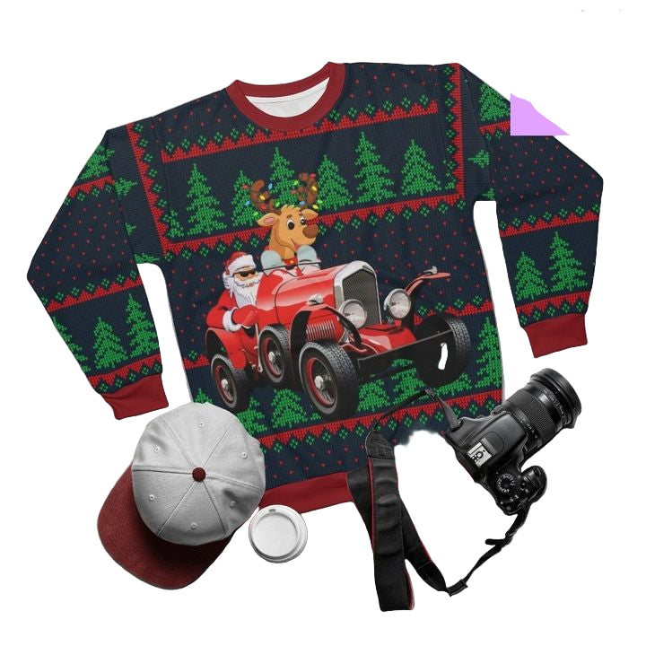 Naughty Santa Rude Reindeer Decor Light It Up Reindeer 3d Ugly Christmas Sweater ? Usalast