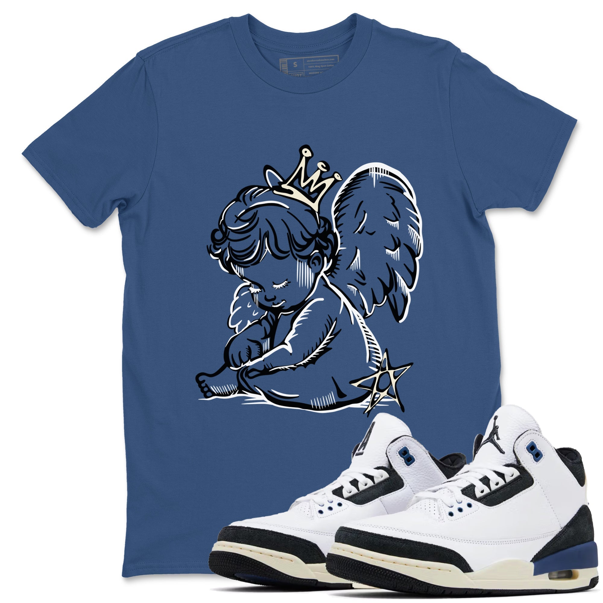Neon Angel Sneaker Tees - Air Jordan 3 A Ma Maniere x Diffused Blue