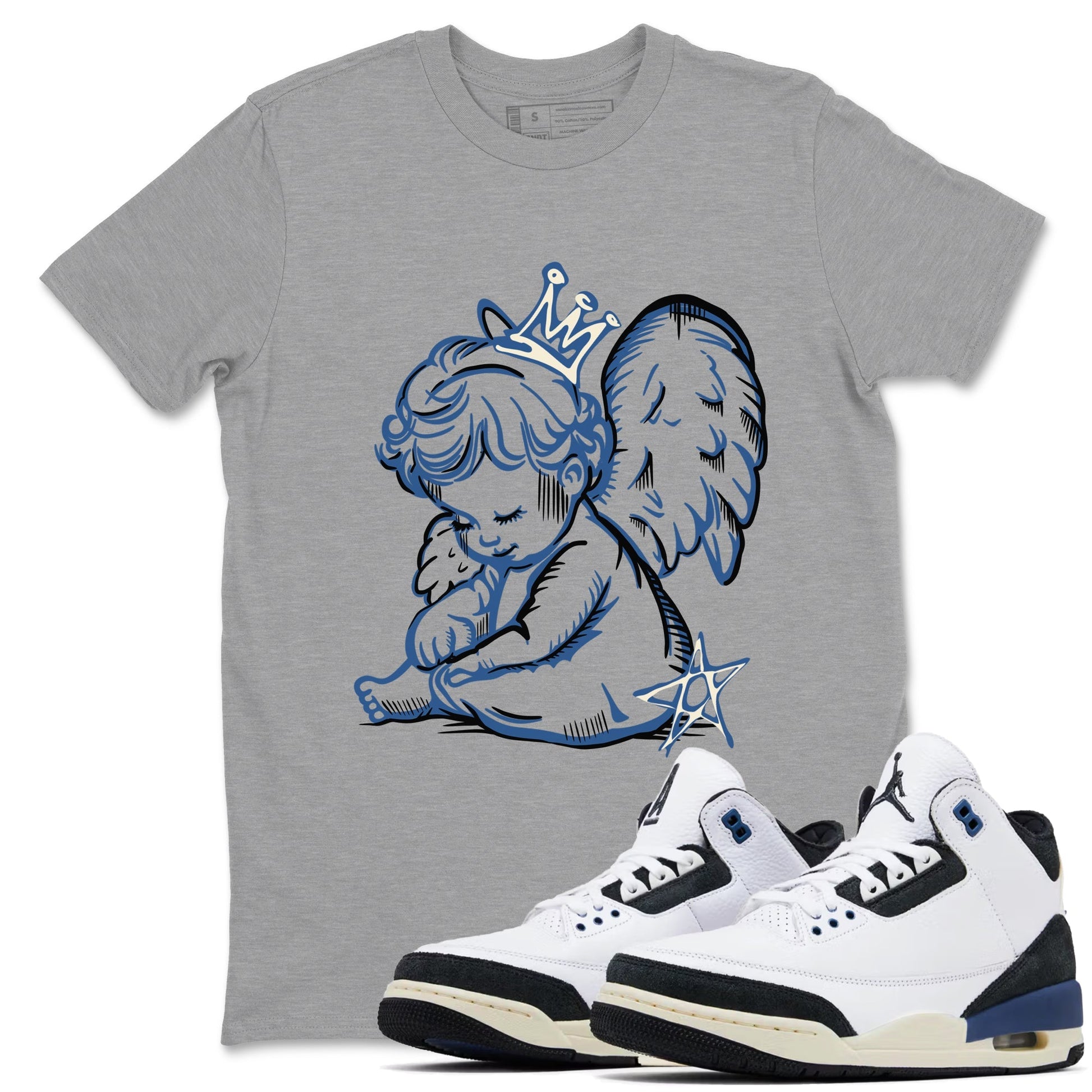 Neon Angel Sneaker Tees - Air Jordan 3 A Ma Maniere x Diffused Blue