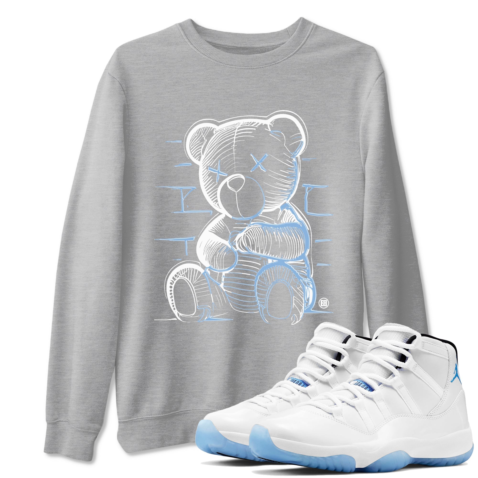 Neon Bear Sneaker Tees - Air Jordan 11 Legend Blue