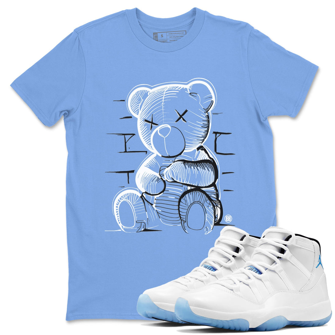 Neon Bear Sneaker Tees - Air Jordan 11 Legend Blue
