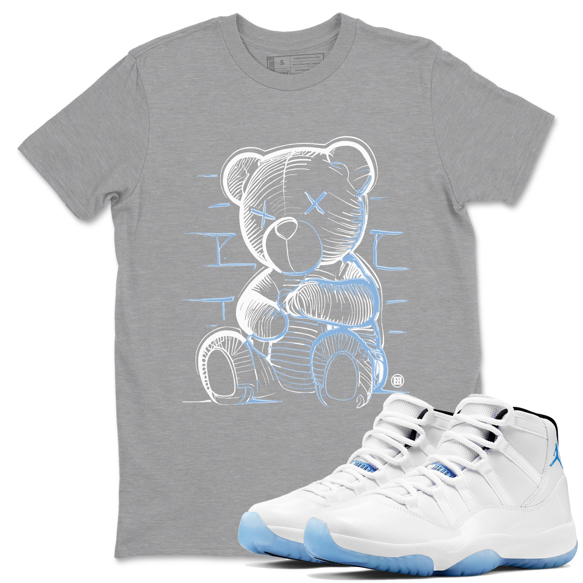 Neon Bear Sneaker Tees - Air Jordan 11 Legend Blue