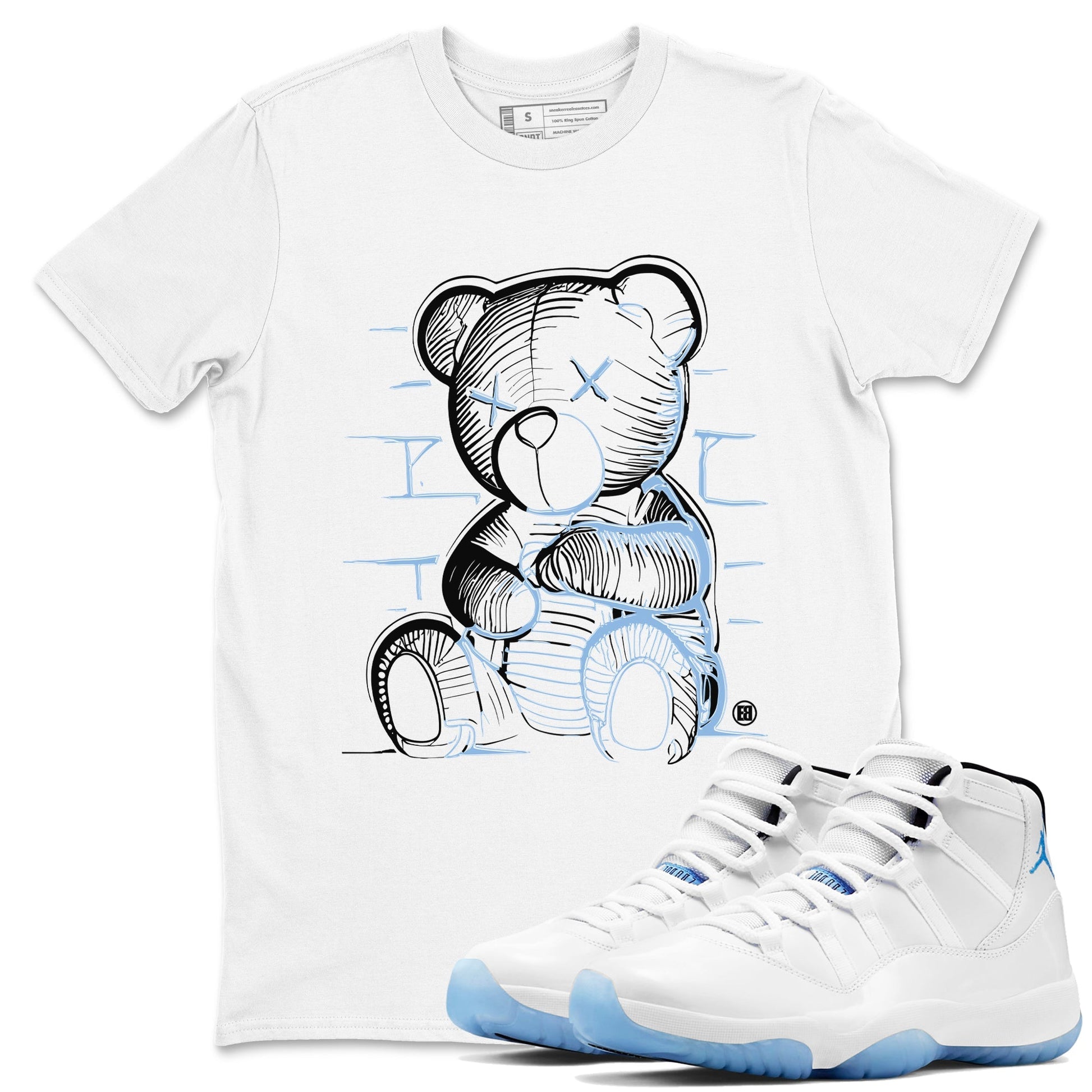 Neon Bear Sneaker Tees - Air Jordan 11 Legend Blue