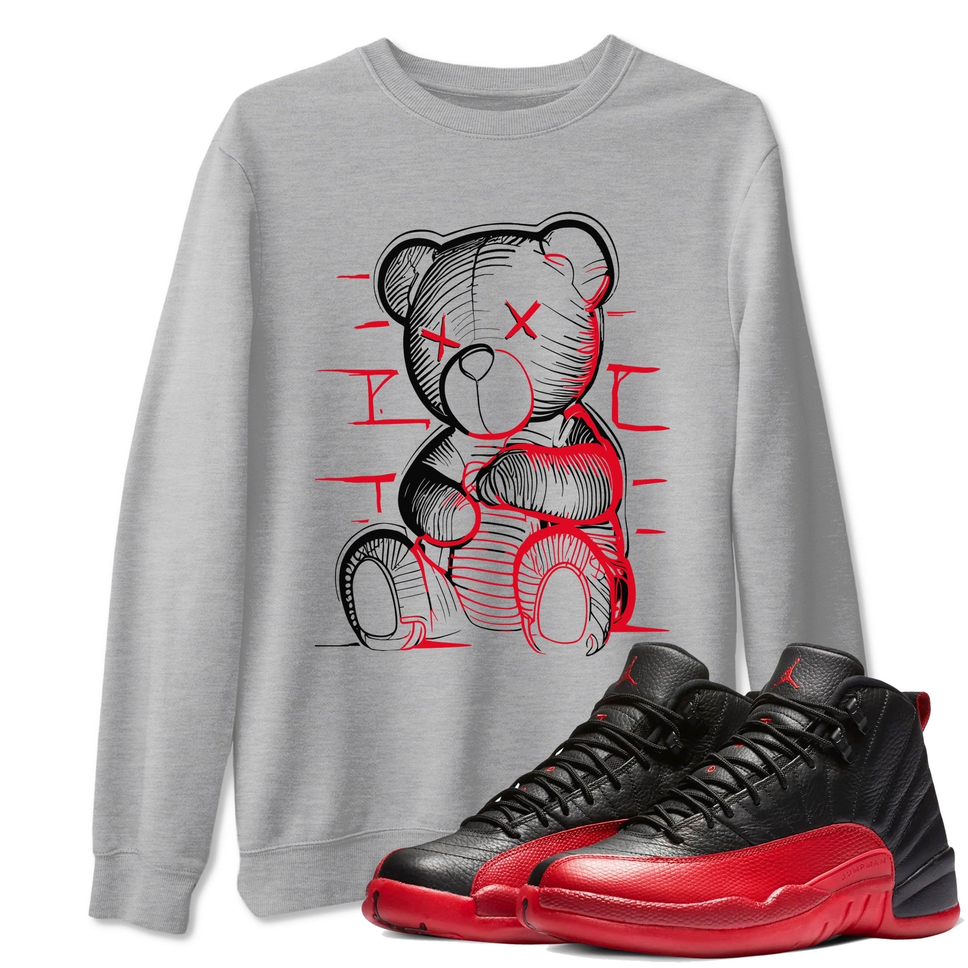 Neon Bear Sneaker Tees - Air Jordan 12 Flu Game