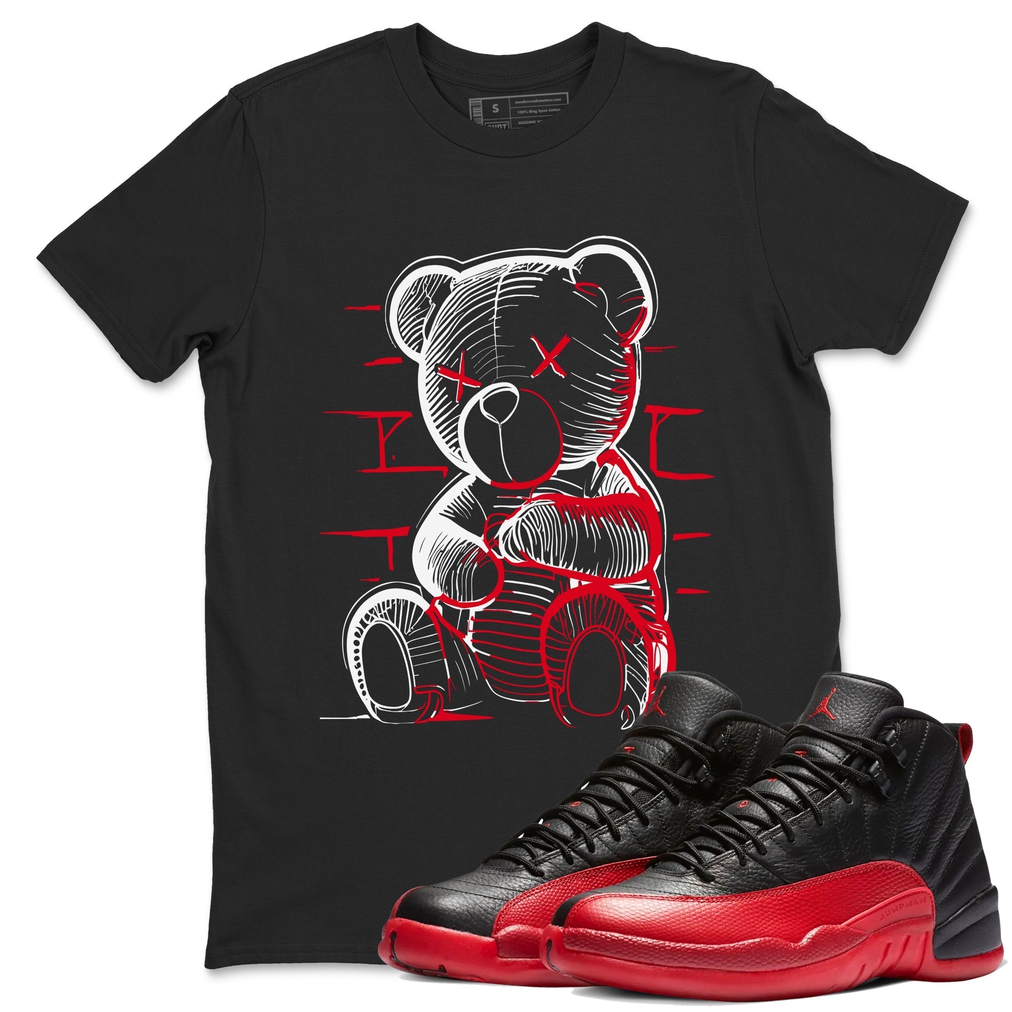 Neon Bear Sneaker Tees - Air Jordan 12 Flu Game