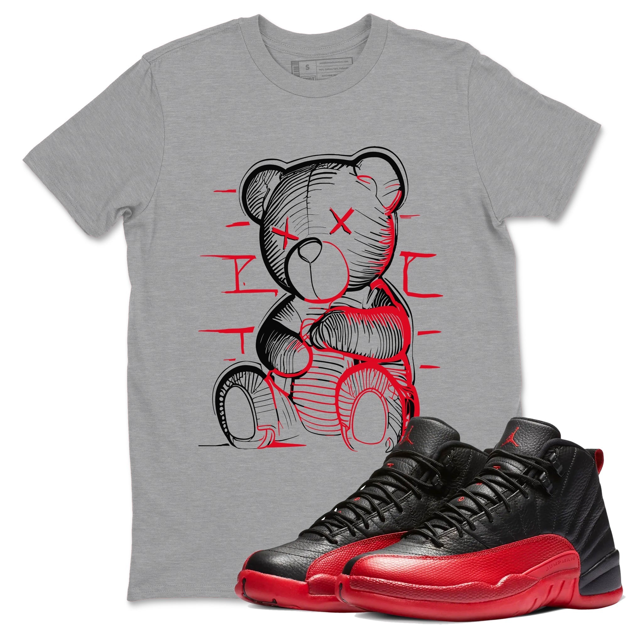 Neon Bear Sneaker Tees - Air Jordan 12 Flu Game