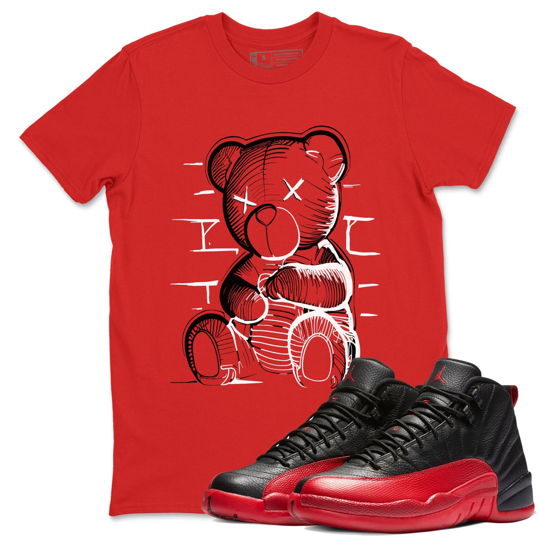 Neon Bear Sneaker Tees - Air Jordan 12 Flu Game