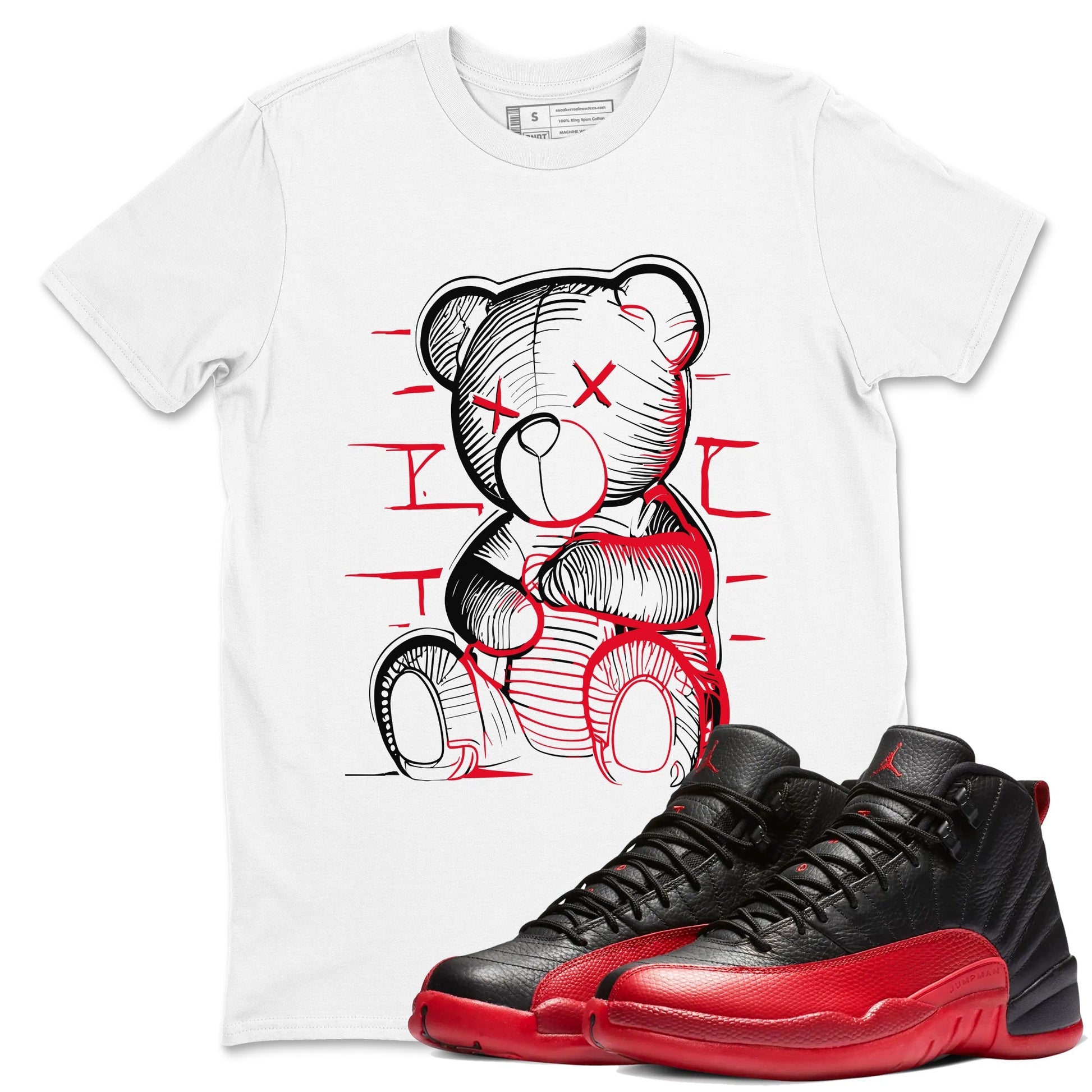 Neon Bear Sneaker Tees - Air Jordan 12 Flu Game