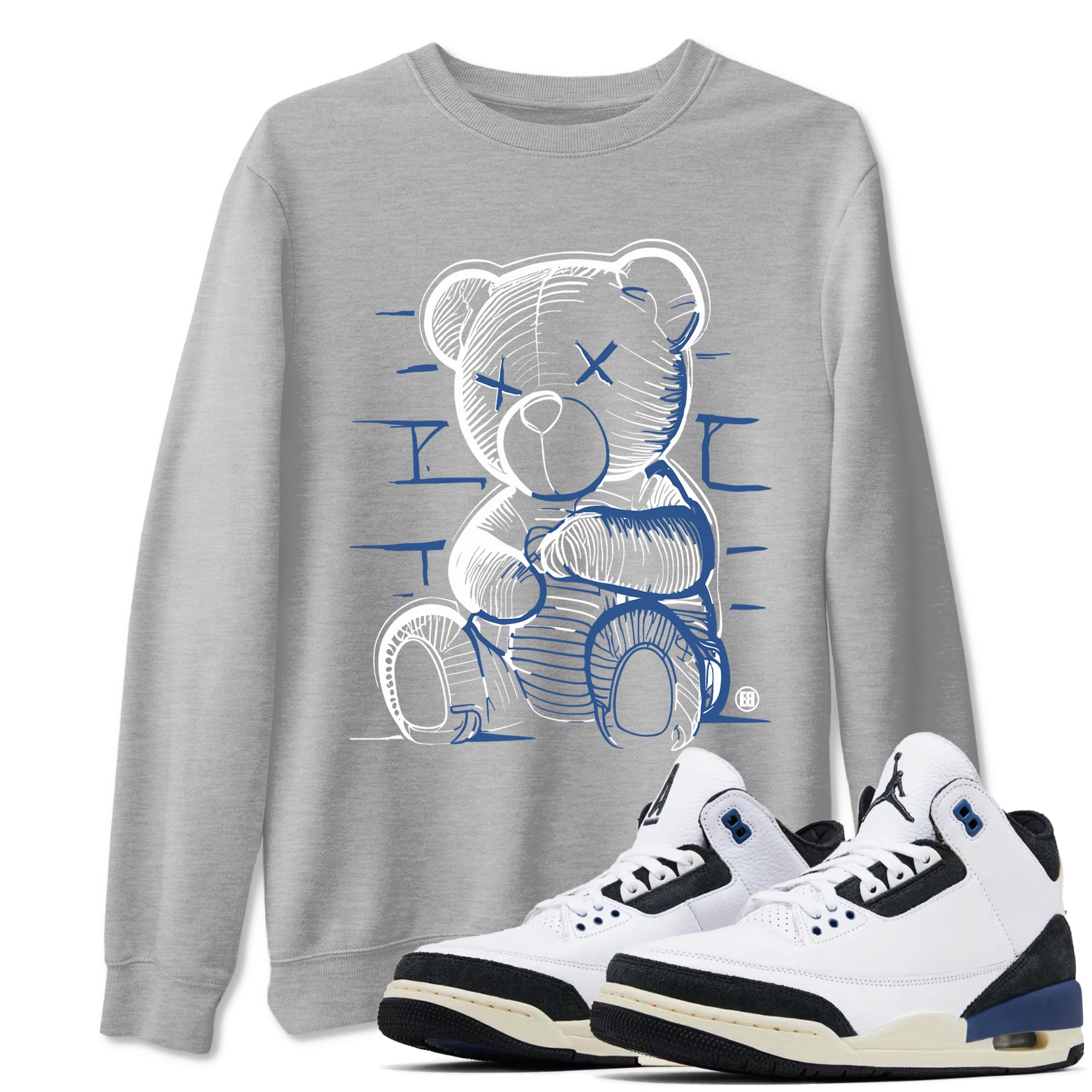 Neon Bear Sneaker Tees - Air Jordan 3 A Ma Maniere x Diffused Blue
