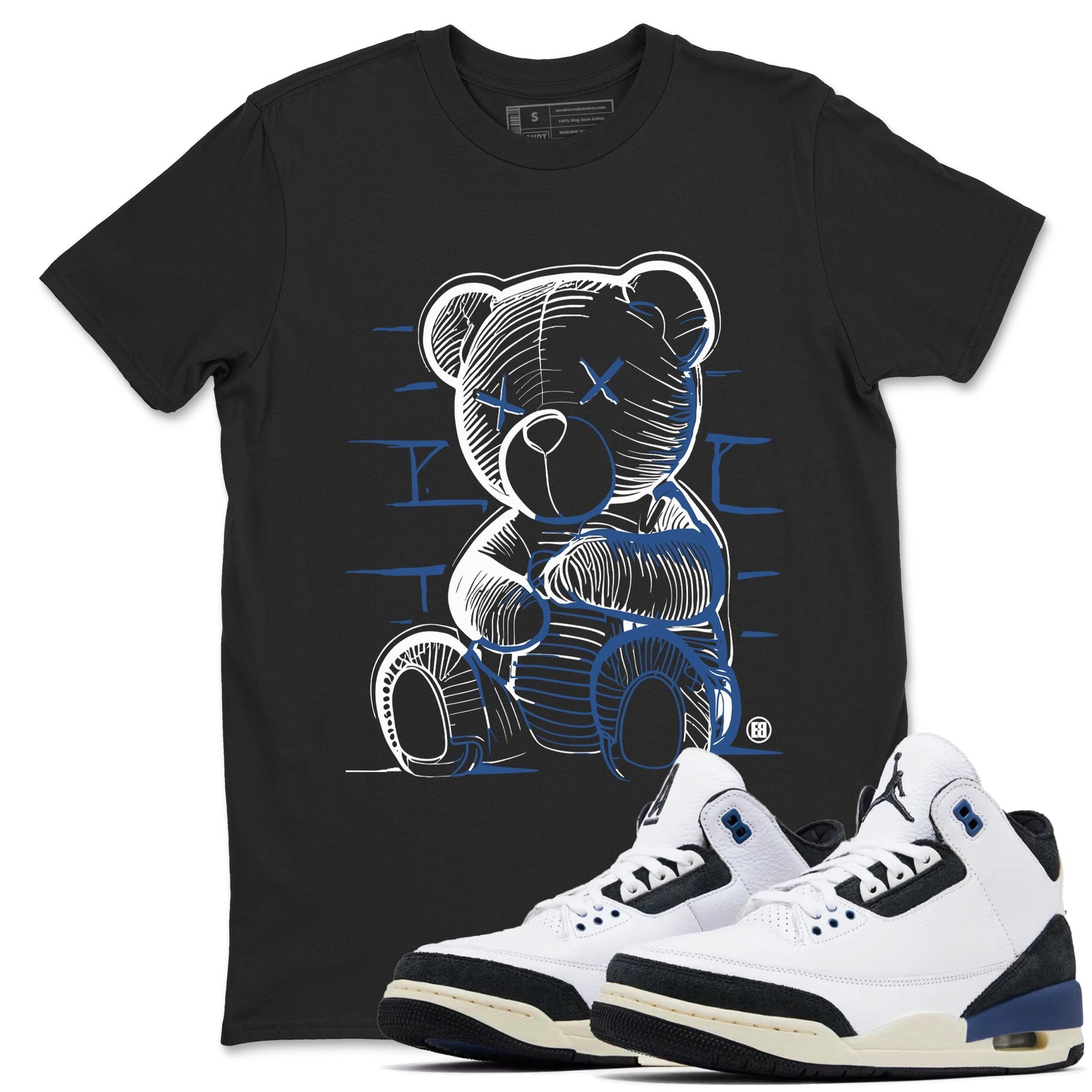 Neon Bear Sneaker Tees - Air Jordan 3 A Ma Maniere x Diffused Blue