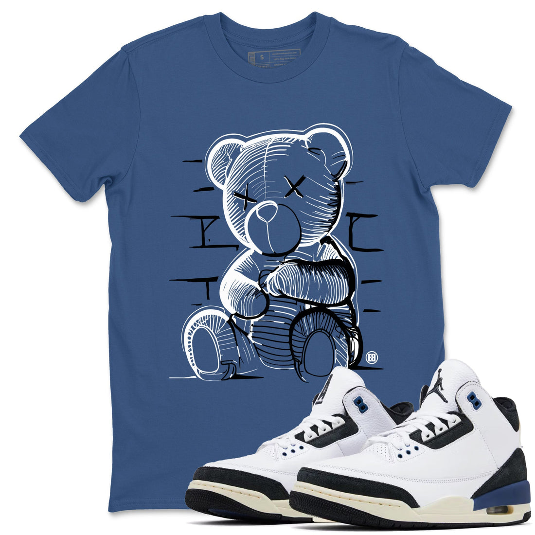 Neon Bear Sneaker Tees - Air Jordan 3 A Ma Maniere x Diffused Blue