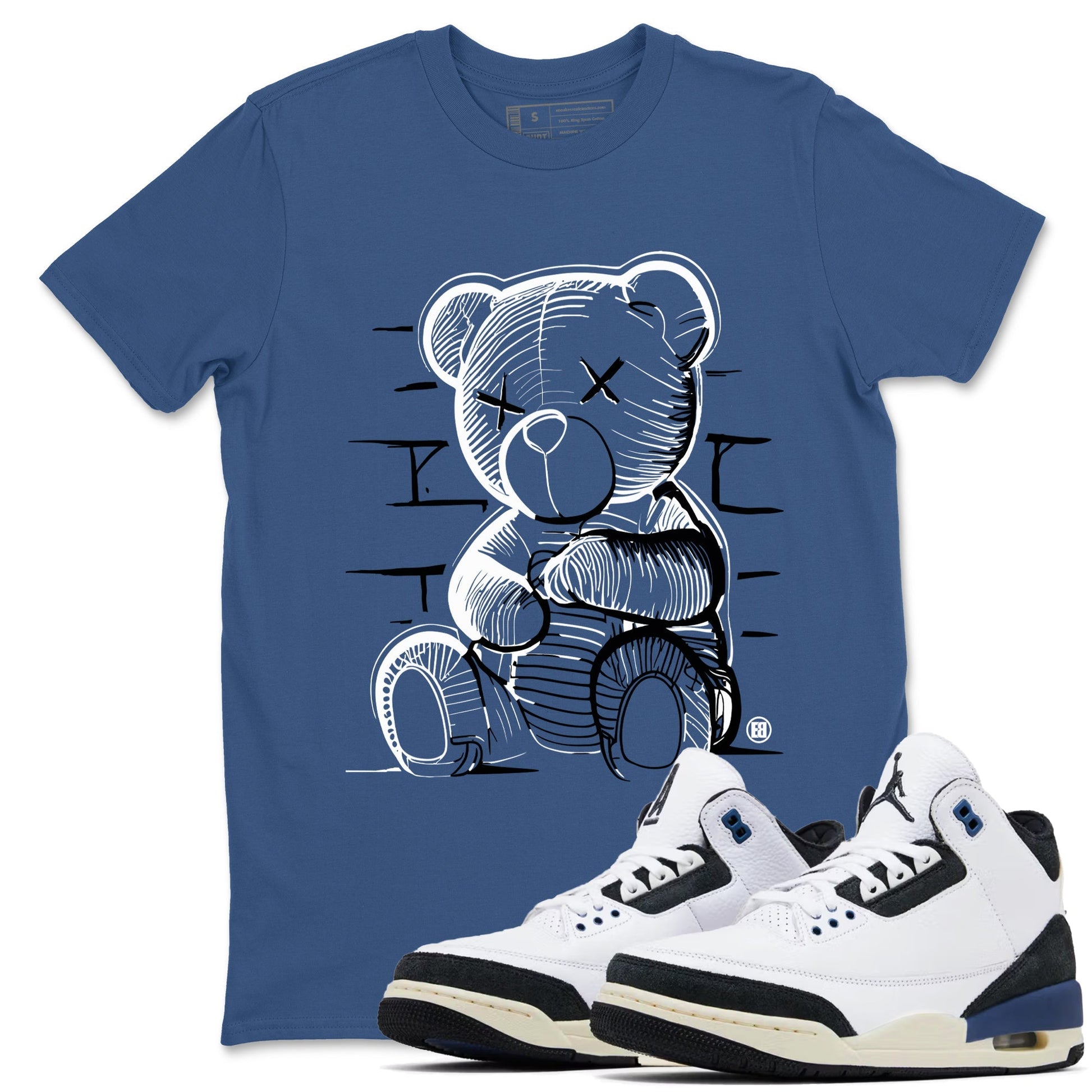 Neon Bear Sneaker Tees - Air Jordan 3 A Ma Maniere x Diffused Blue
