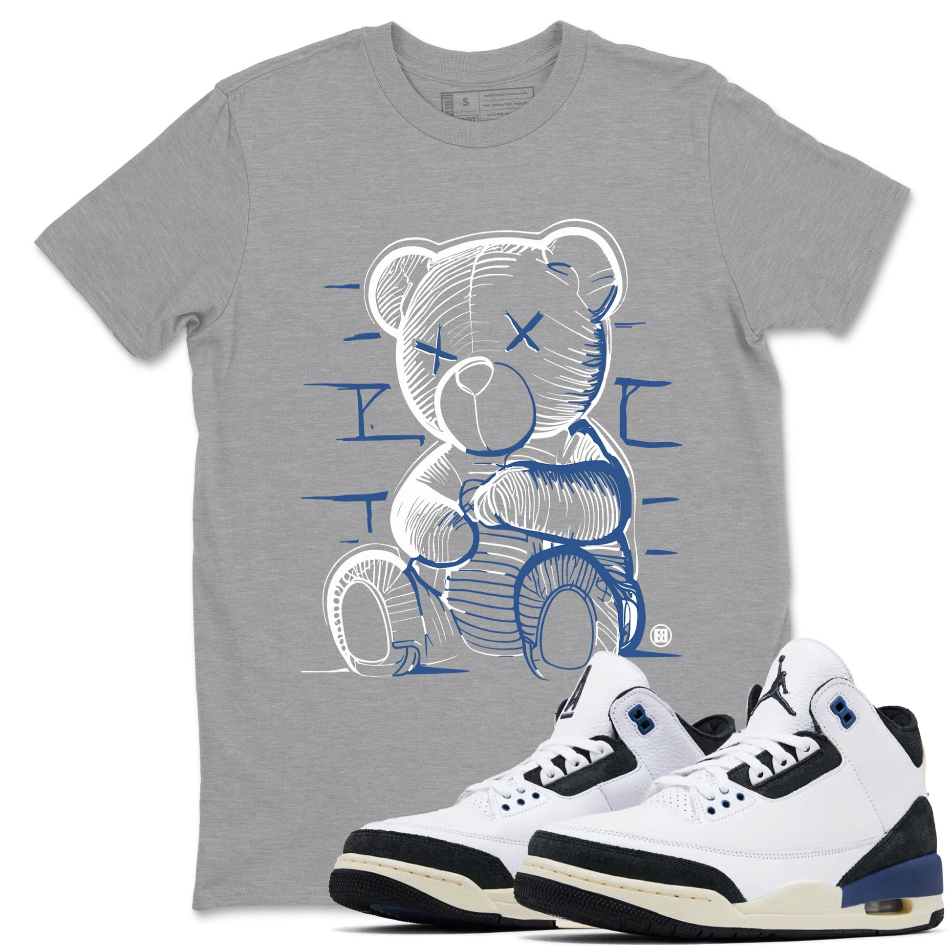 Neon Bear Sneaker Tees - Air Jordan 3 A Ma Maniere x Diffused Blue