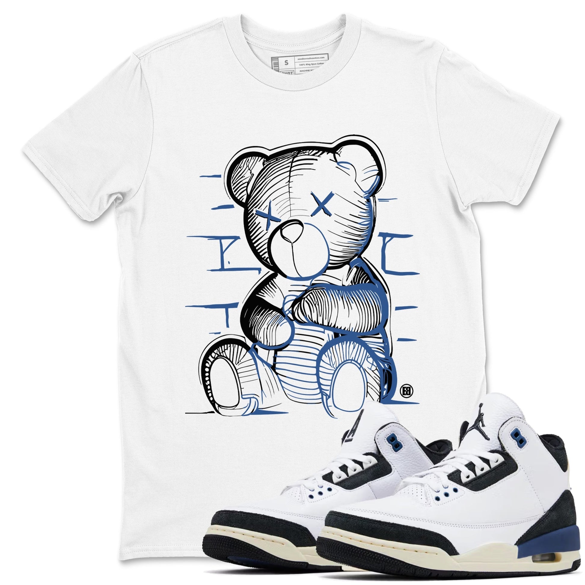Neon Bear Sneaker Tees - Air Jordan 3 A Ma Maniere x Diffused Blue