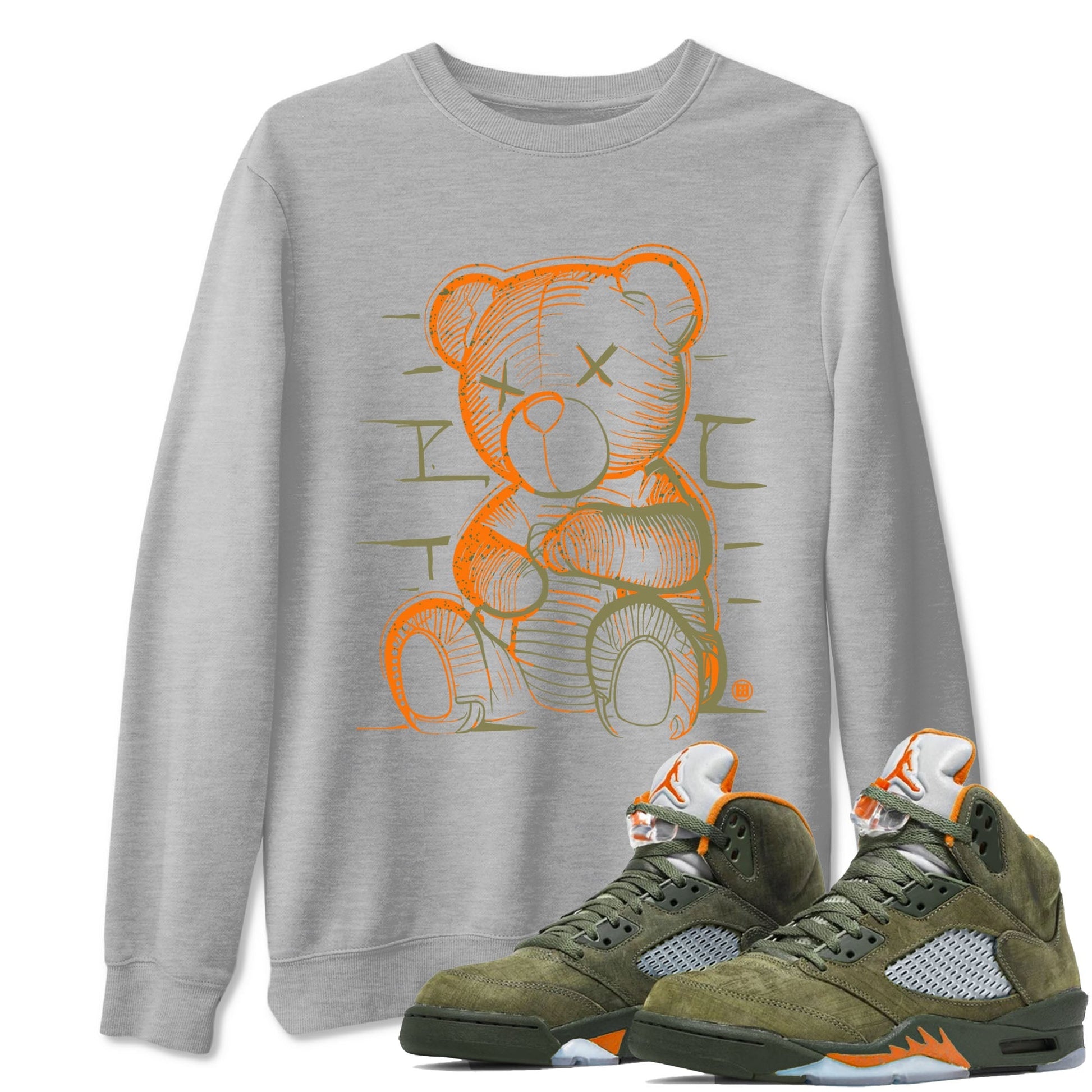 Neon Bear Sneaker Tees - Air Jordan 5 Olive
