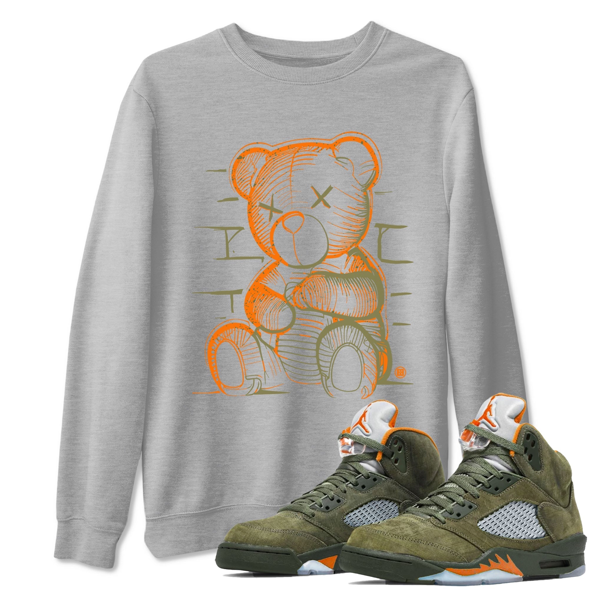 Neon Bear Sneaker Tees - Air Jordan 5 Olive