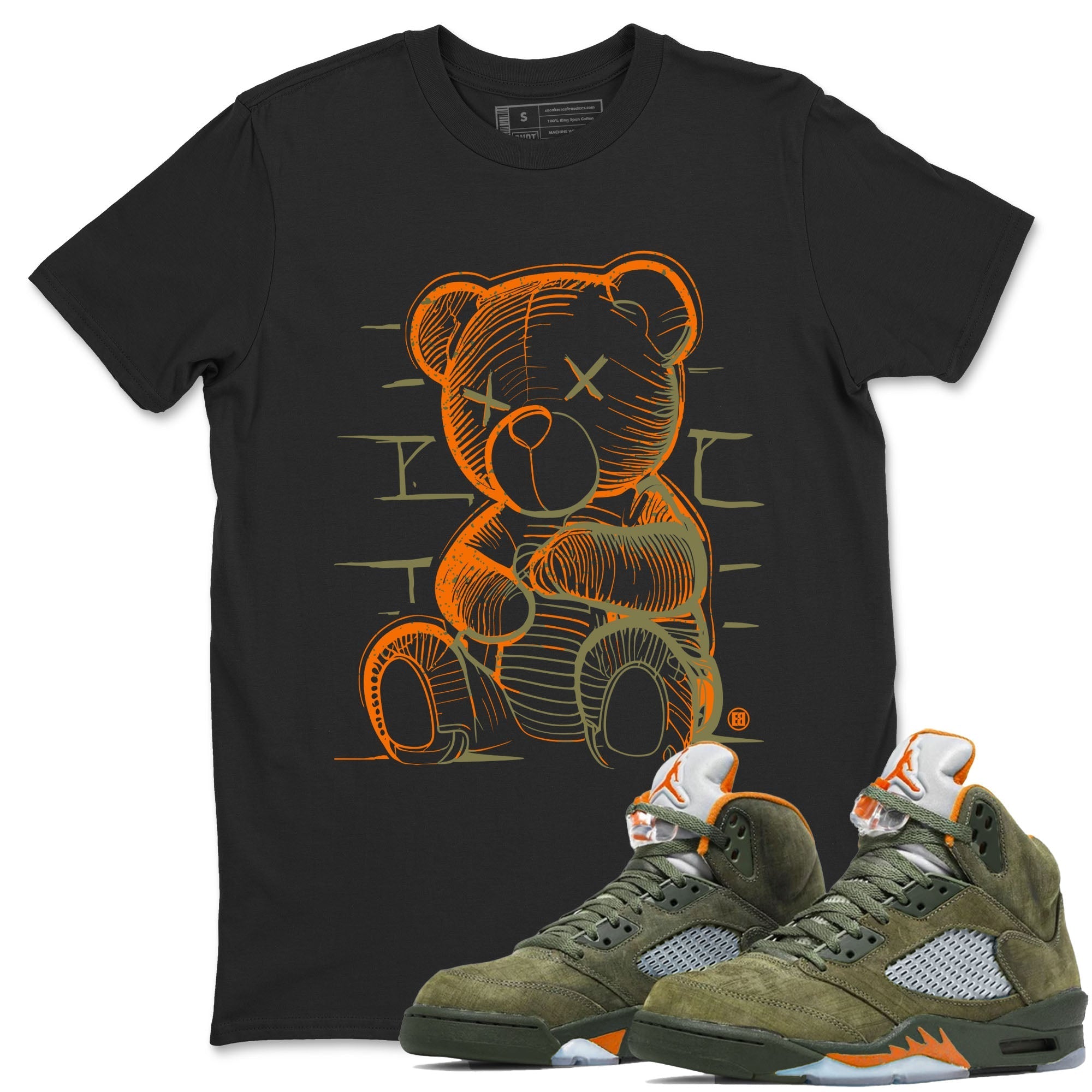 Neon Bear Sneaker Tees - Air Jordan 5 Olive