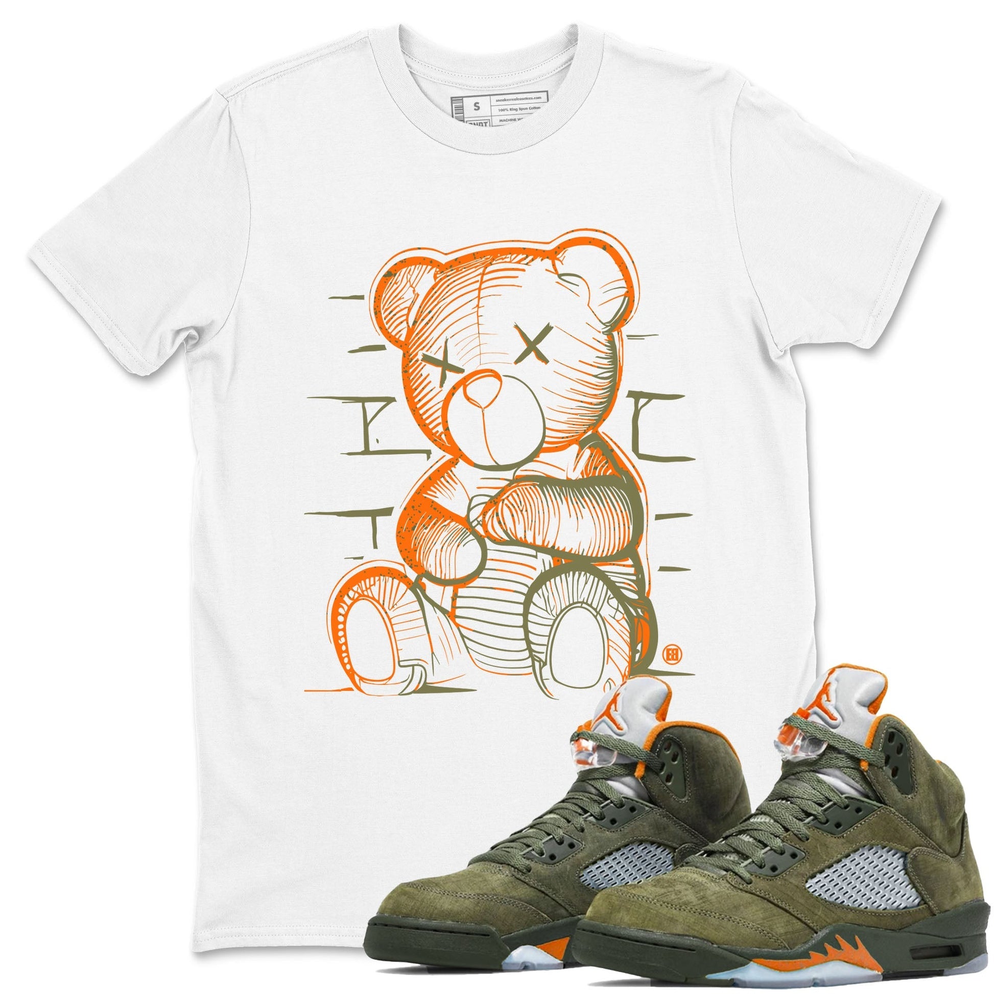 Neon Bear Sneaker Tees - Air Jordan 5 Olive