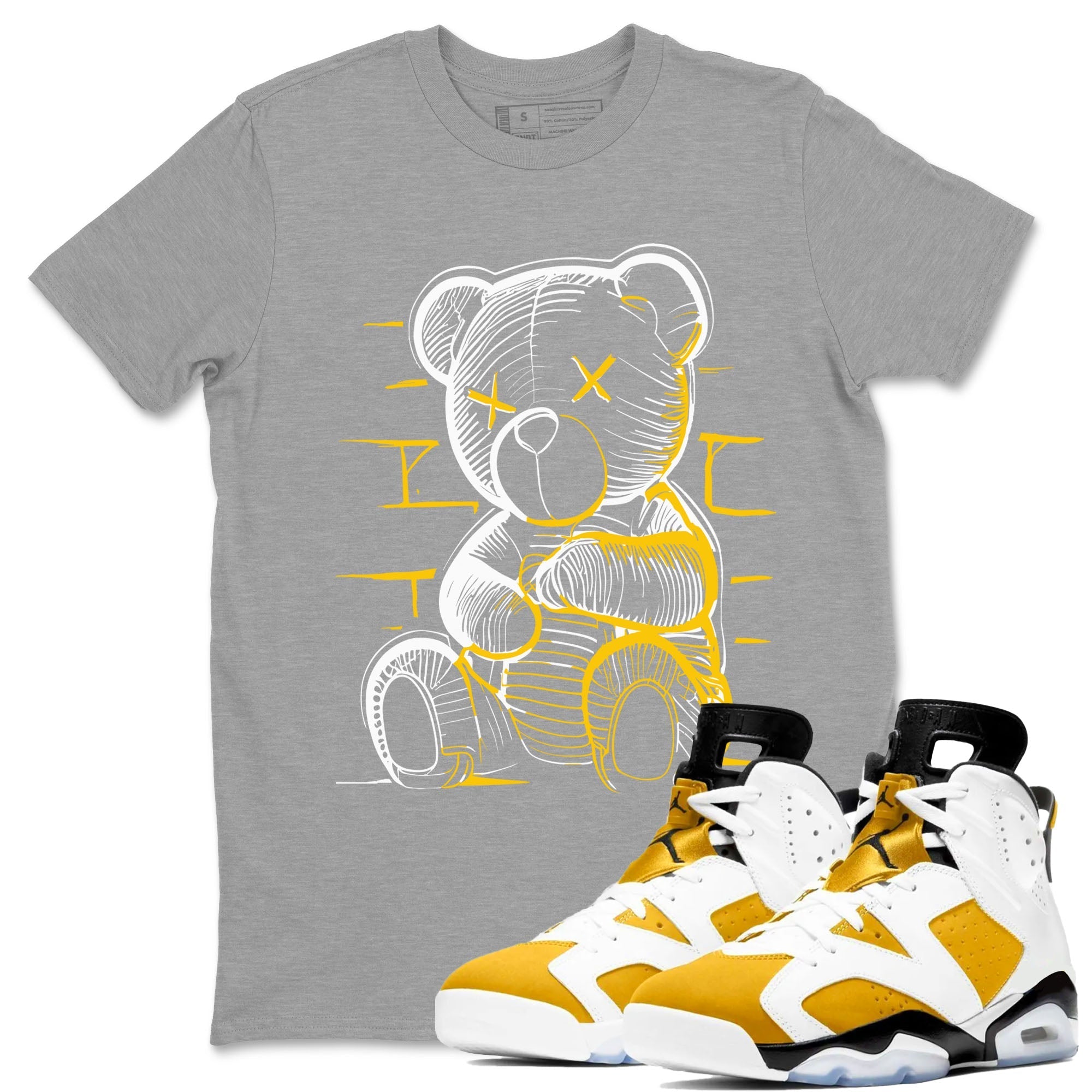Neon Bear Sneaker Tees - Air Jordan 6 Yellow Ochre