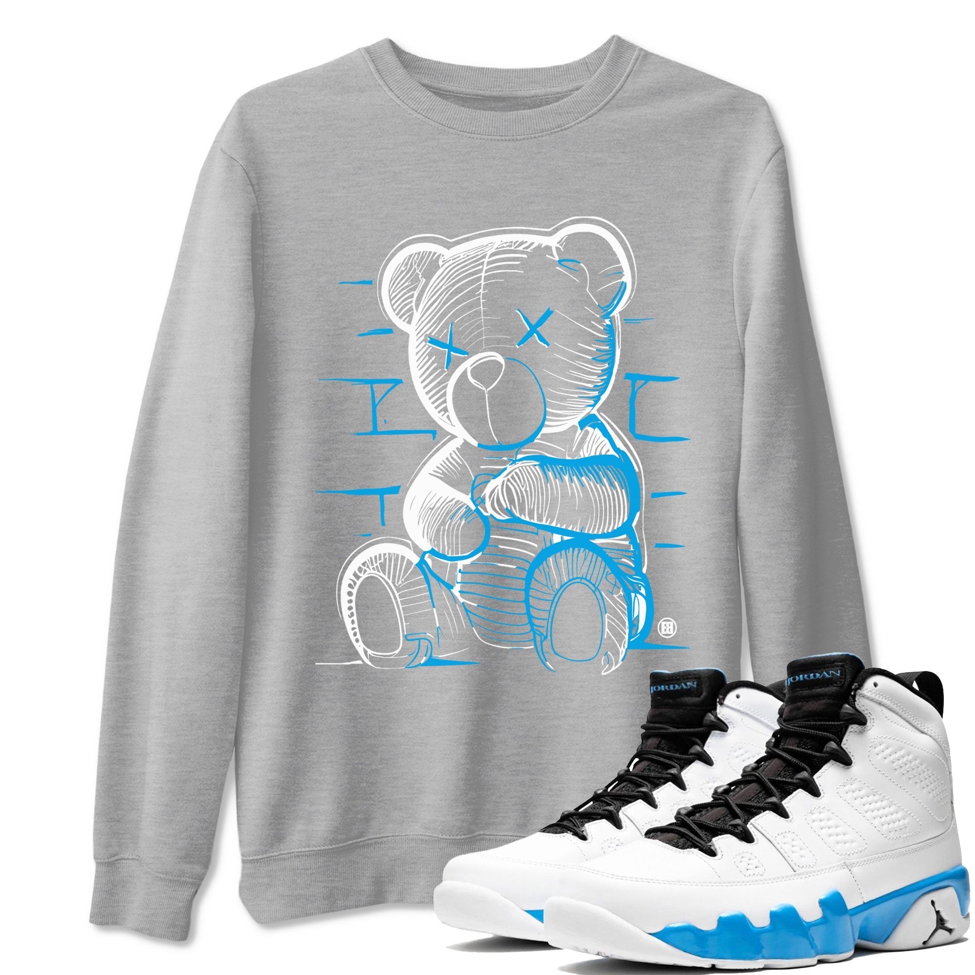 Neon Bear Sneaker Tees - Air Jordan 9 Powder Blue