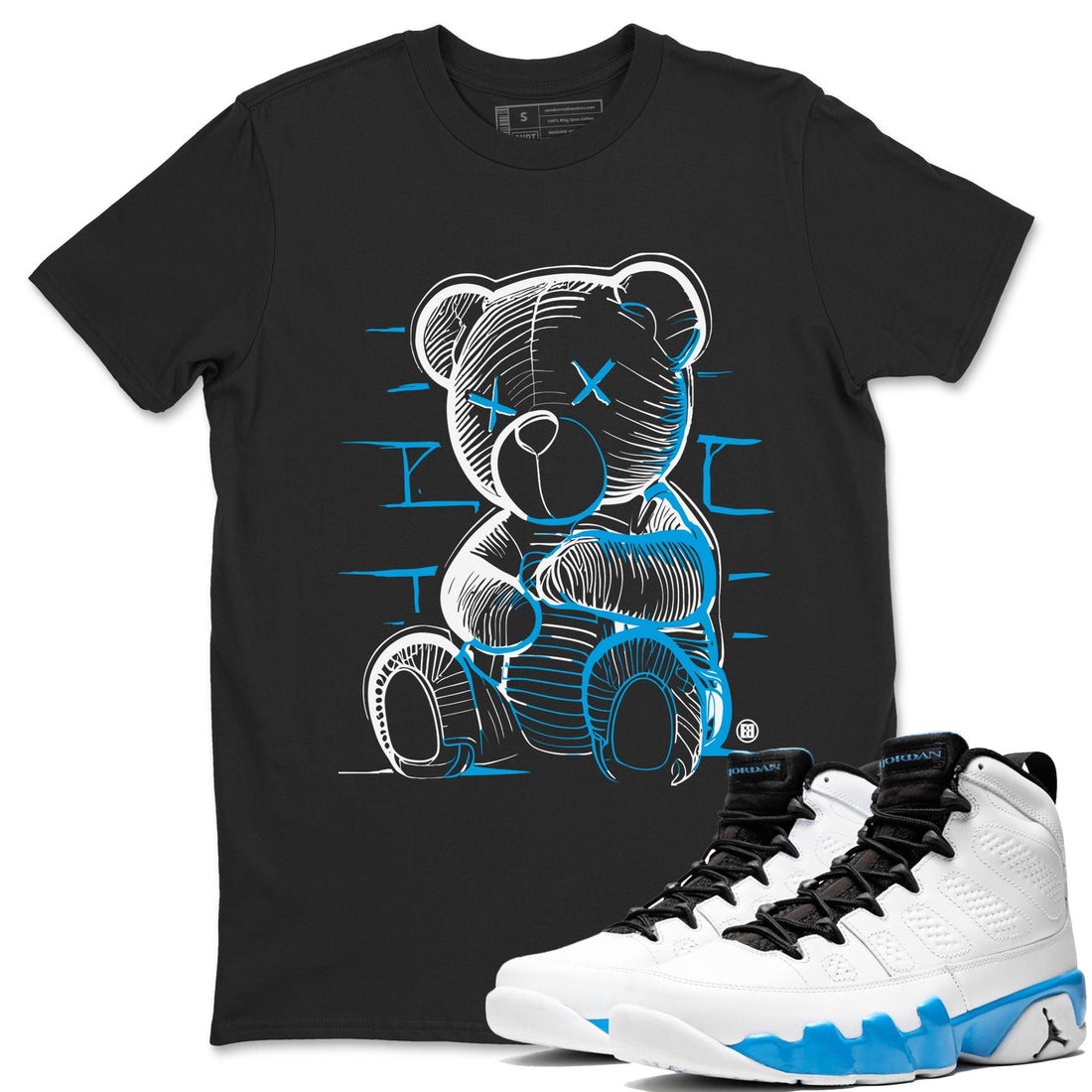 Neon Bear Sneaker Tees - Air Jordan 9 Powder Blue