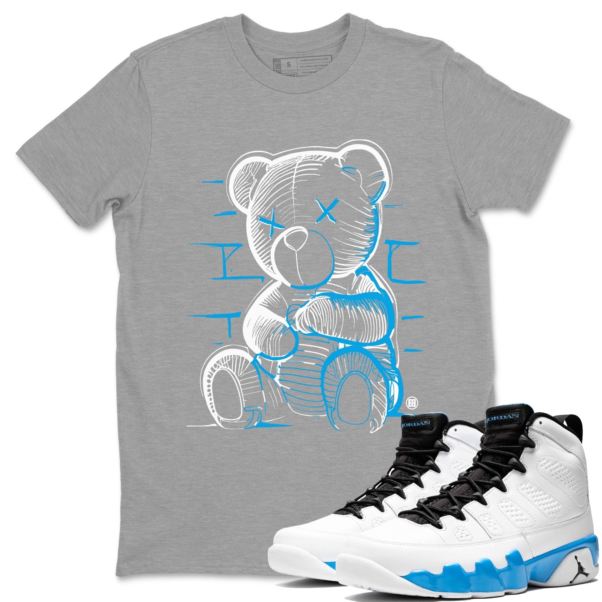 Neon Bear Sneaker Tees - Air Jordan 9 Powder Blue