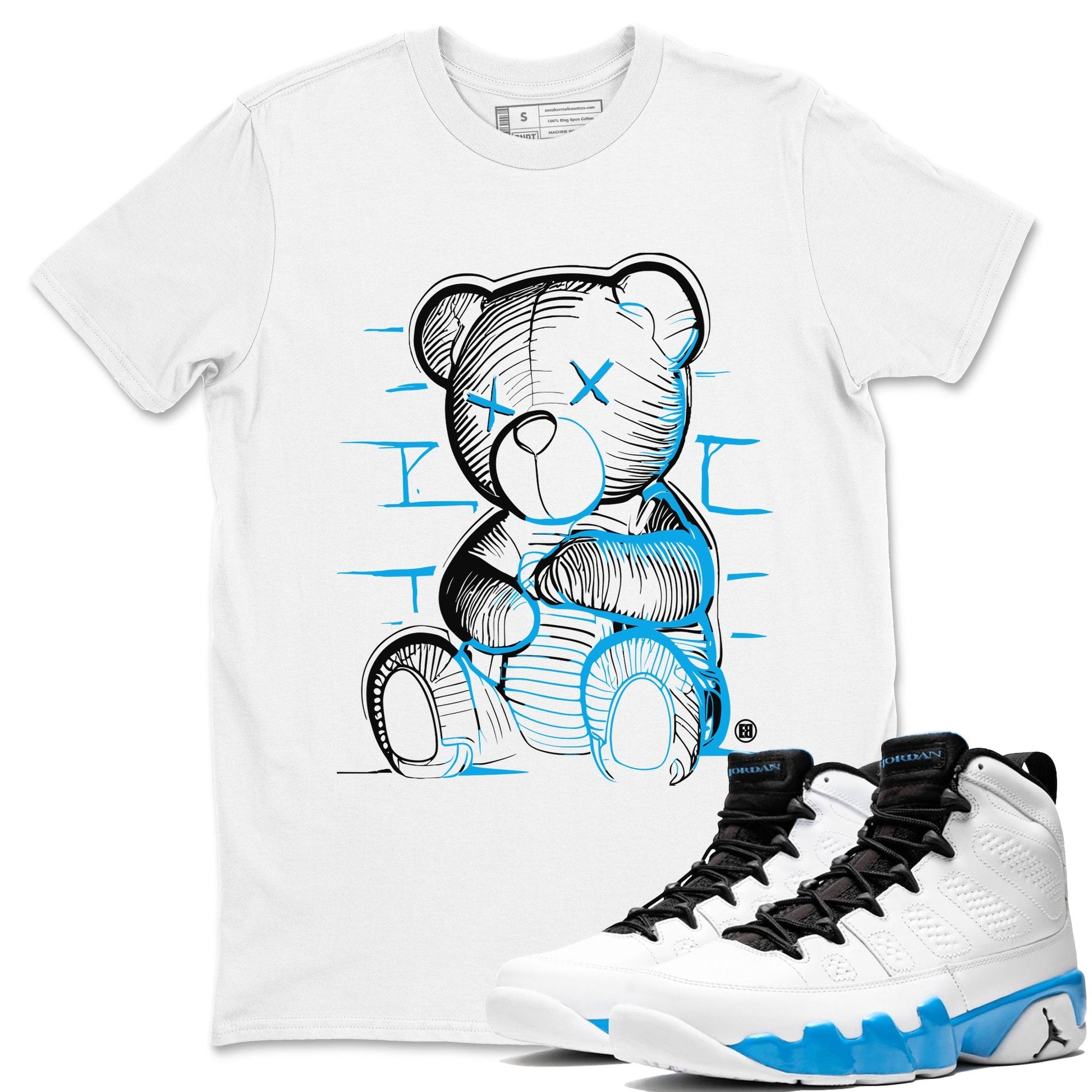 Neon Bear Sneaker Tees - Air Jordan 9 Powder Blue