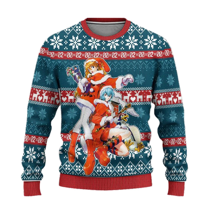 Neon Genesis Evangelion Anime Ugly Christmas Sweater Custom Xmas Gift ? Usalast